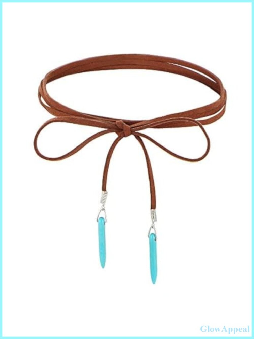 Bohemian Long Choker Turquoise Pendant Handmade Vintage Necklace